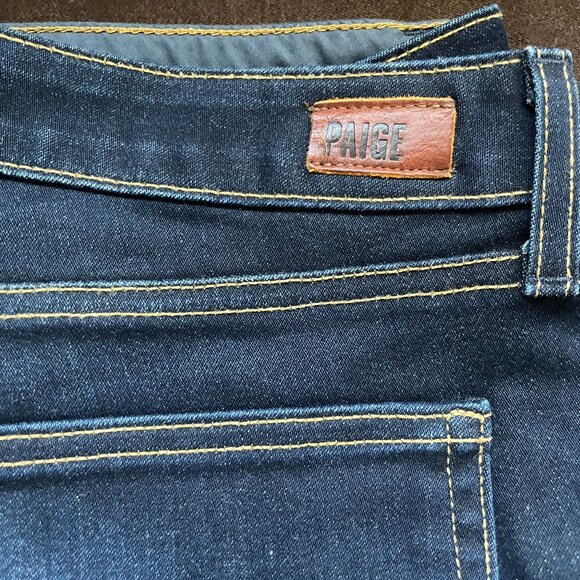 New Paige Denim Skyline Skinny Jeans 32 US x 30.5 Inseam Dark Blue Wash - Picture 2 of 6